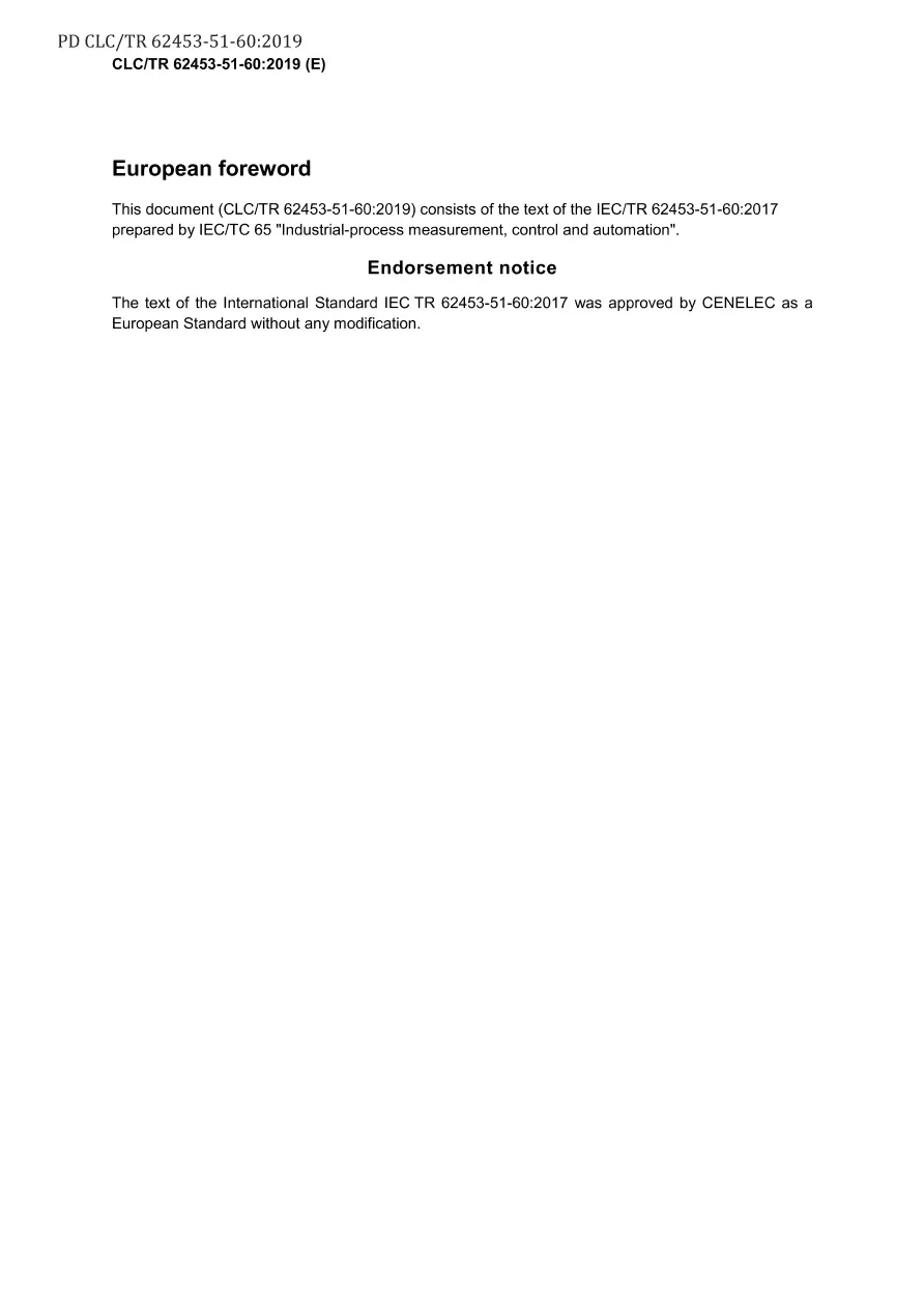 BS PD CLC/TR 62453-51-60:2019 BS PD CLC/TR 62453-51-60:2019