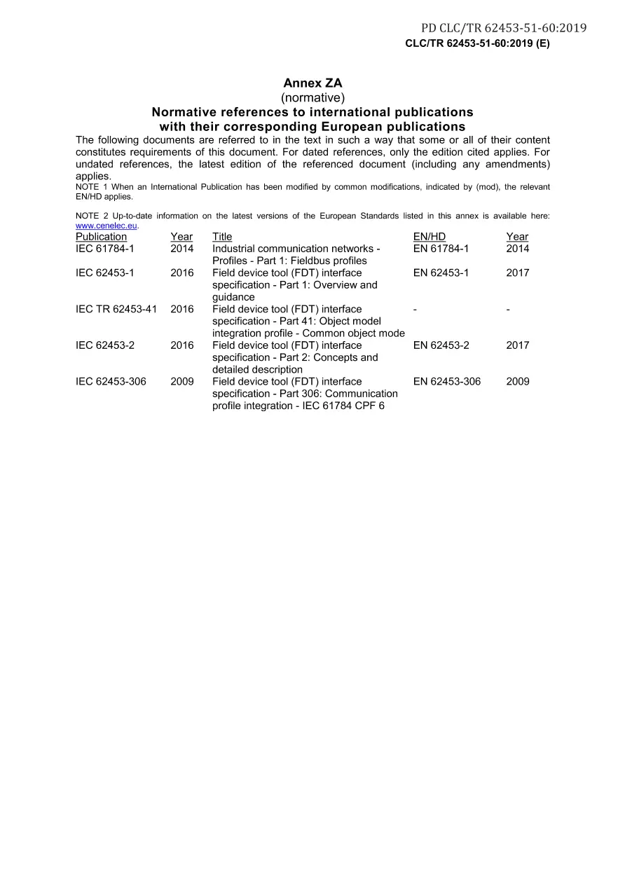 BS PD CLC/TR 62453-51-60:2019 BS PD CLC/TR 62453-51-60:2019