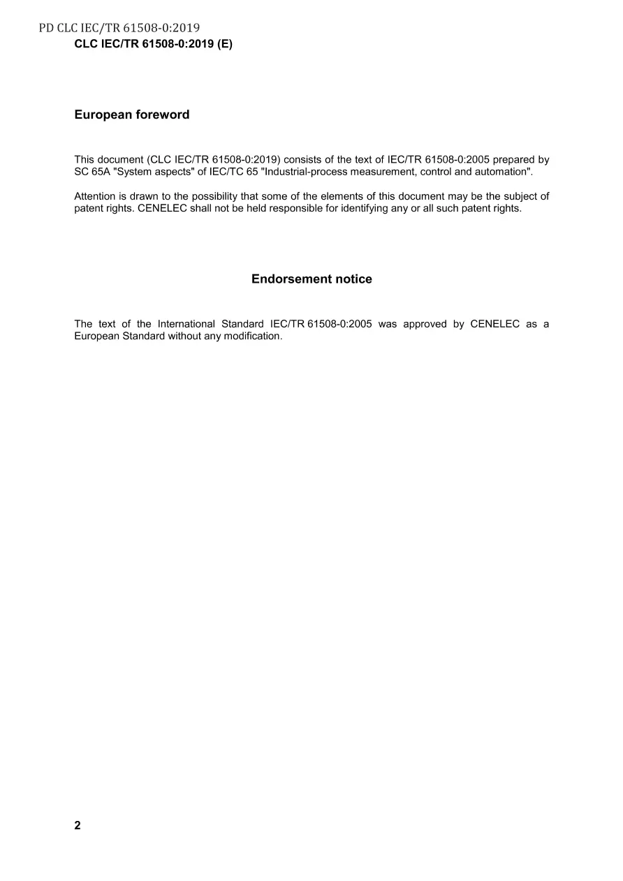 BS PD CLC IEC/TR 61508-0:2019 BS PD CLC IEC/TR 61508-0:2019