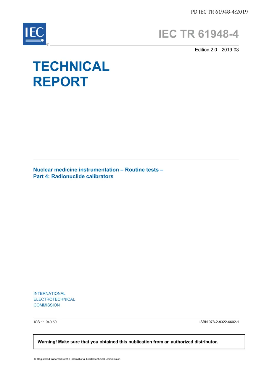 BS PD IEC TR 61948-4:2019 BS PD IEC TR 61948-4:2019