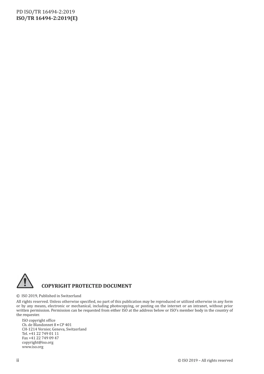 BS PD ISO/TR 16494-2:2019 BS PD ISO/TR 16494-2:2019