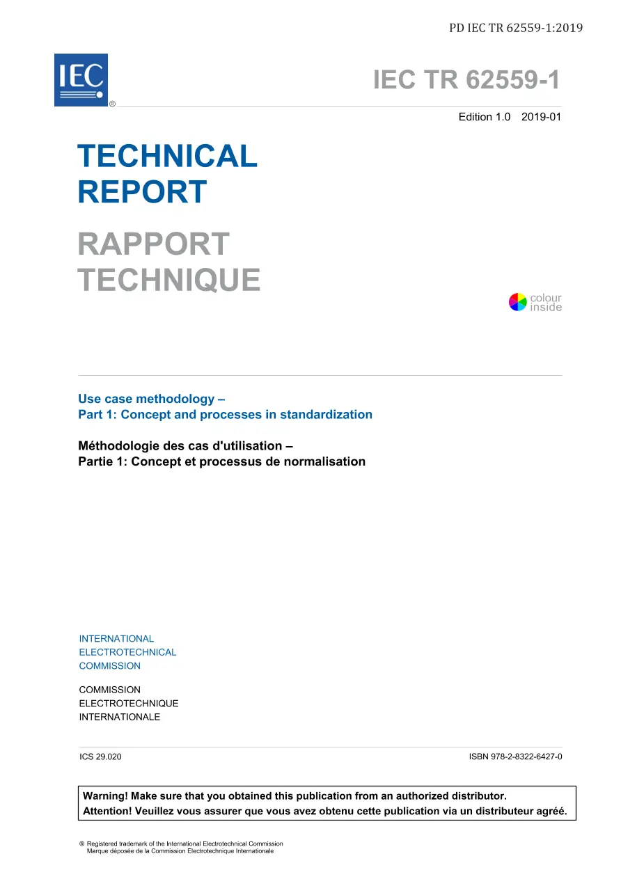 BS PD IEC TR 62559-1:2019 BS PD IEC TR 62559-1:2019
