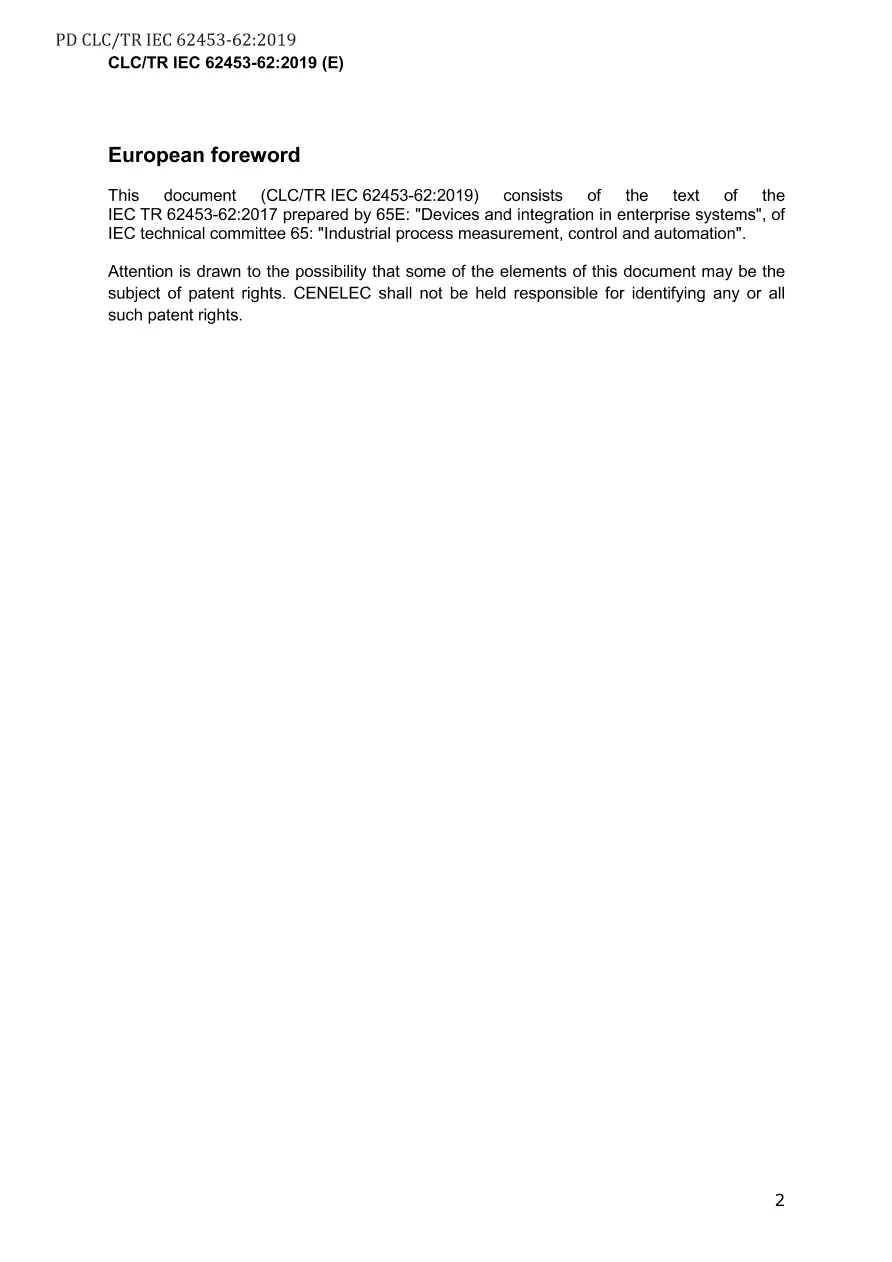 BS PD CLC/TR IEC 62453-62:2019 BS PD CLC/TR IEC 62453-62:2019