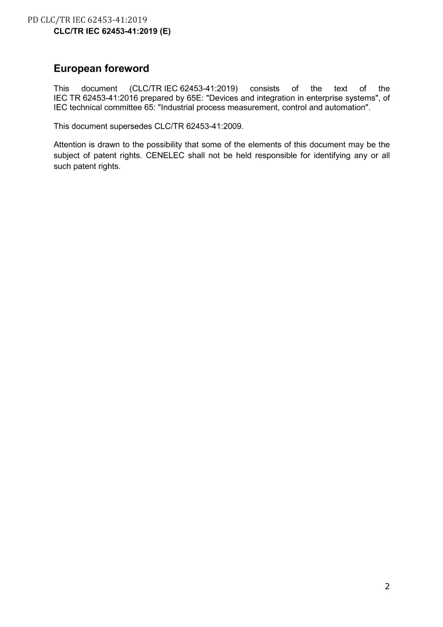 BS PD CLC/TR IEC 62453-41:2019 BS PD CLC/TR IEC 62453-41:2019