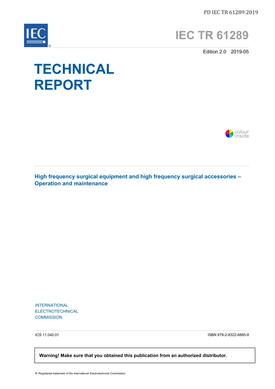 BS PD IEC TR 61289:2019 BS PD IEC TR 61289:2019