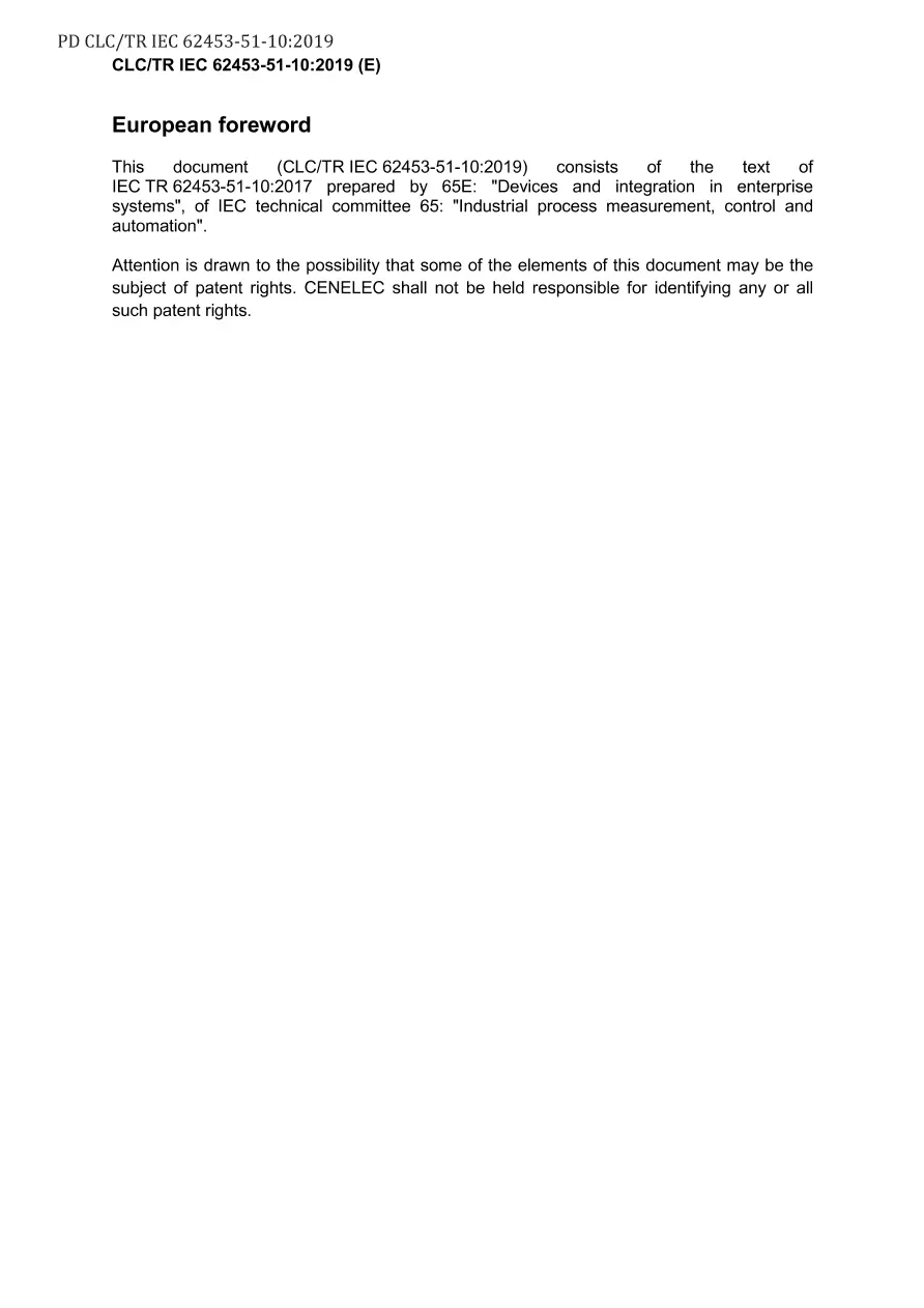 BS PD CLC/TR IEC 62453-51-10:2019 BS PD CLC/TR IEC 62453-51-10:2019