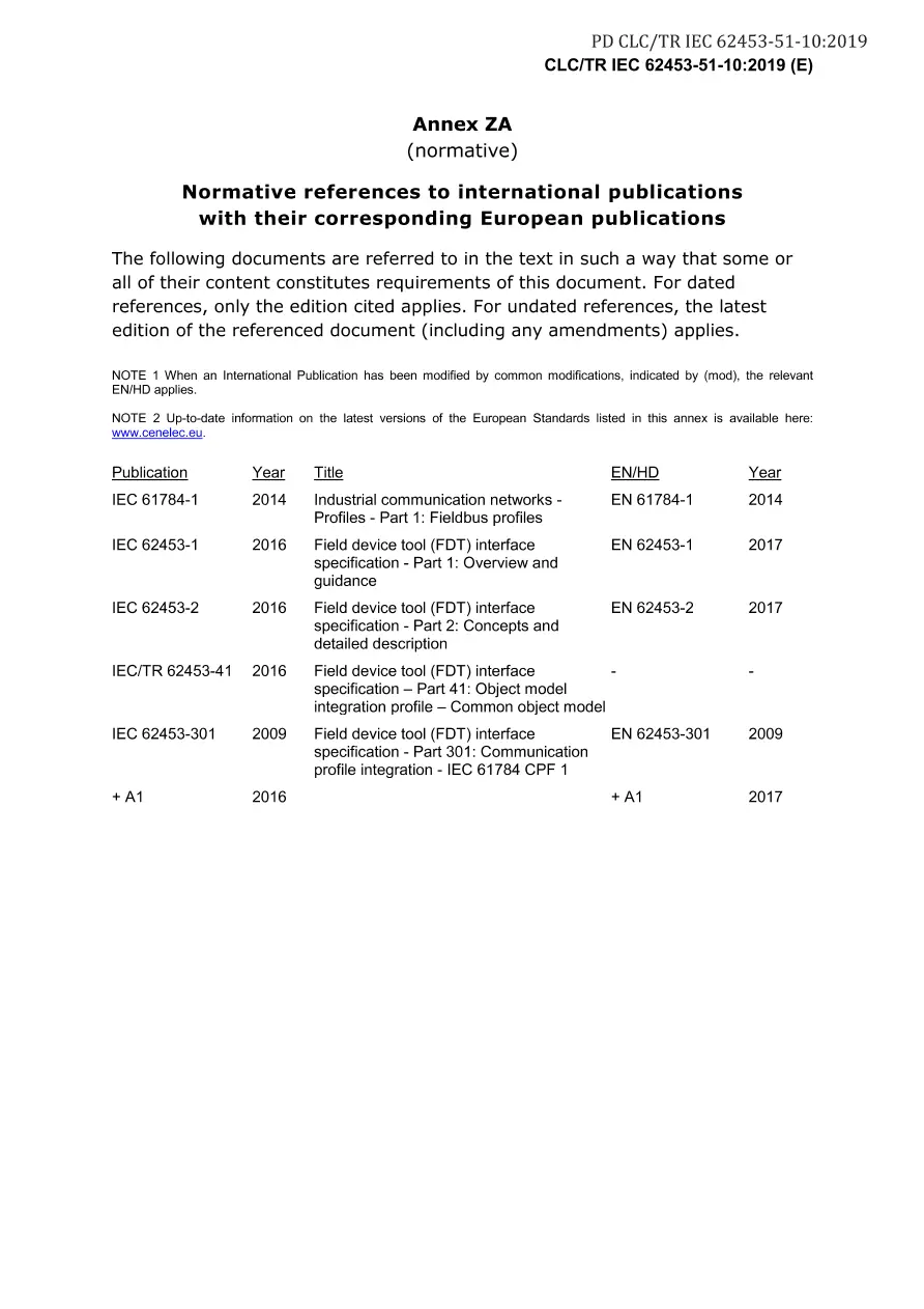 BS PD CLC/TR IEC 62453-51-10:2019 BS PD CLC/TR IEC 62453-51-10:2019