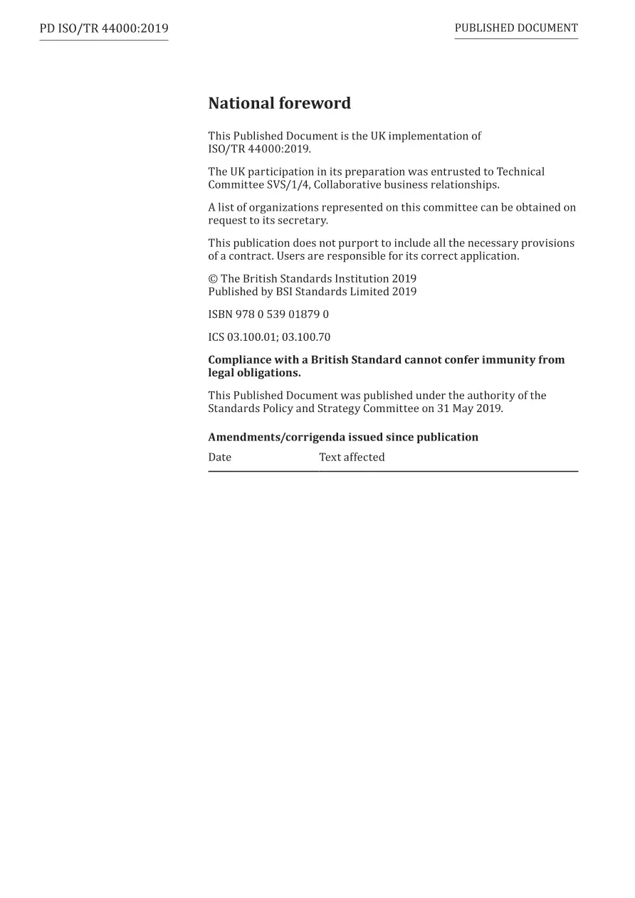 BS PD ISO/TR 44000:2019 BS PD ISO/TR 44000:2019