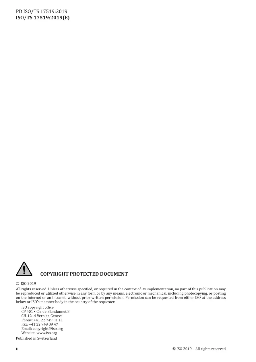 BS PD ISO/TS 17519:2019 BS PD ISO/TS 17519:2019