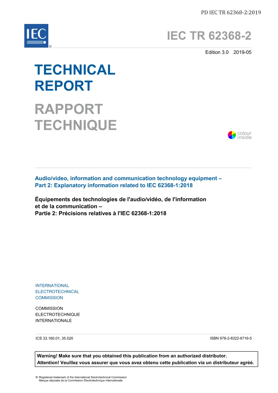 BS PD IEC TR 62368-2:2019 BS PD IEC TR 62368-2:2019