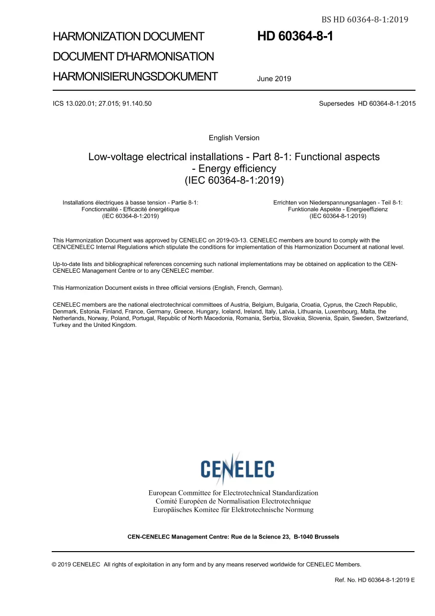BS HD 60364-8-1:2019 BS HD 60364-8-1:2019