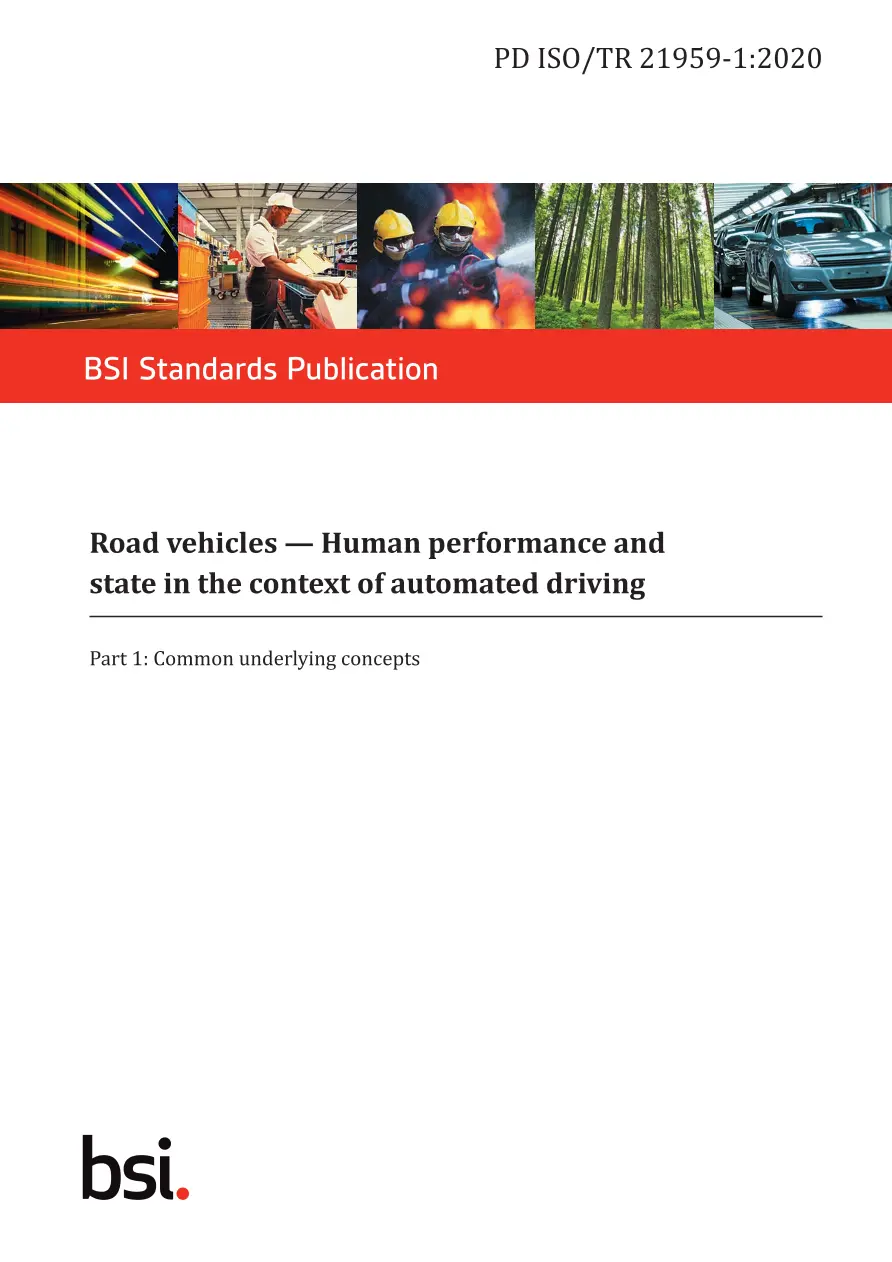 BS PD ISO/TR 21959-1:2020 BS PD ISO/TR 21959-1:2020