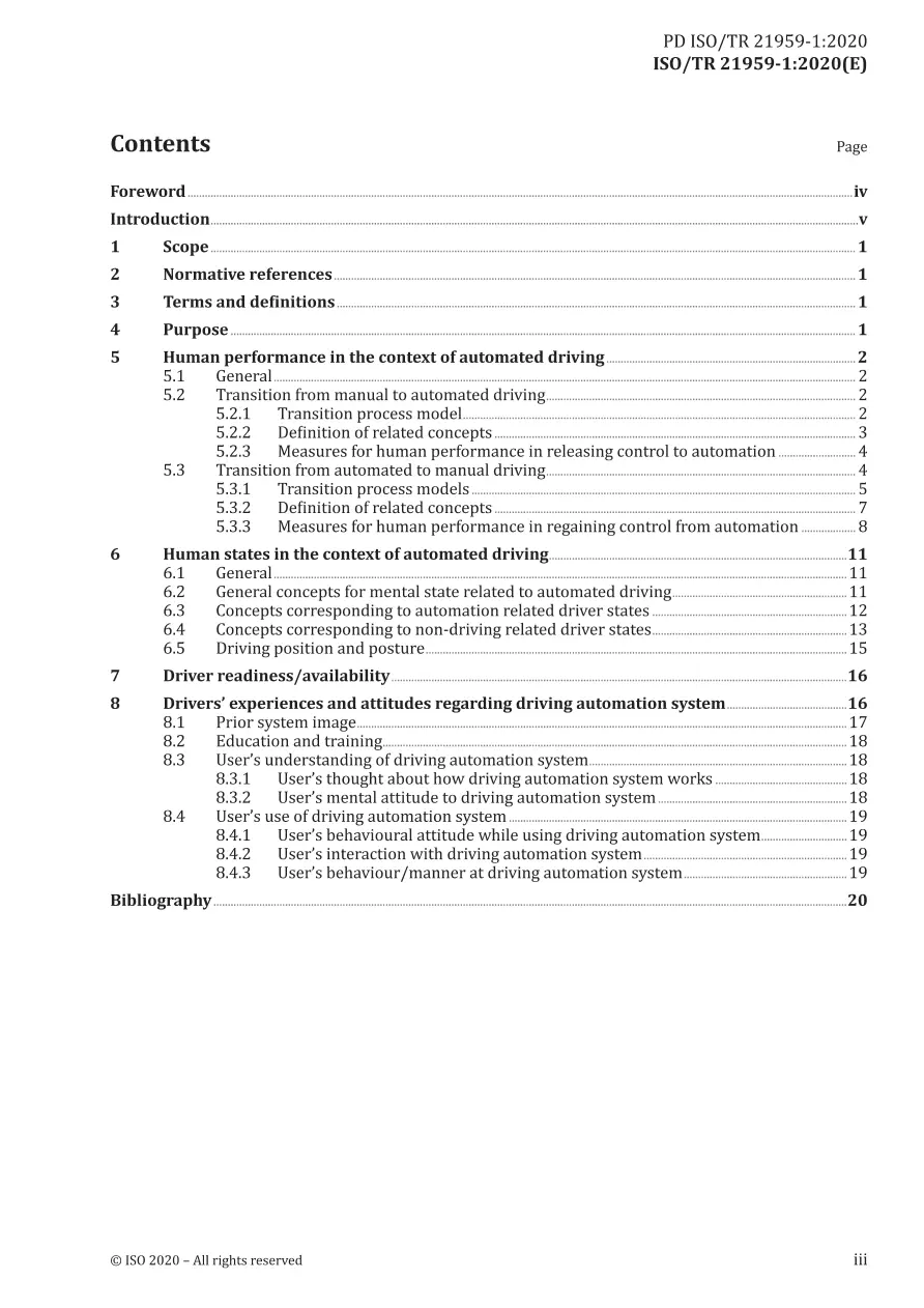 BS PD ISO/TR 21959-1:2020 BS PD ISO/TR 21959-1:2020