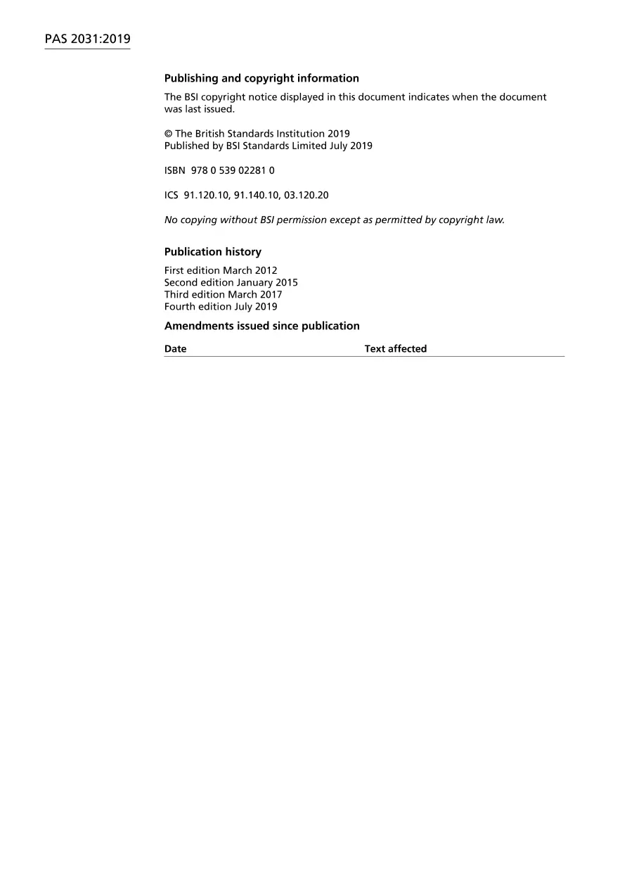 BS PAS 2031:2019 BS PAS 2031:2019