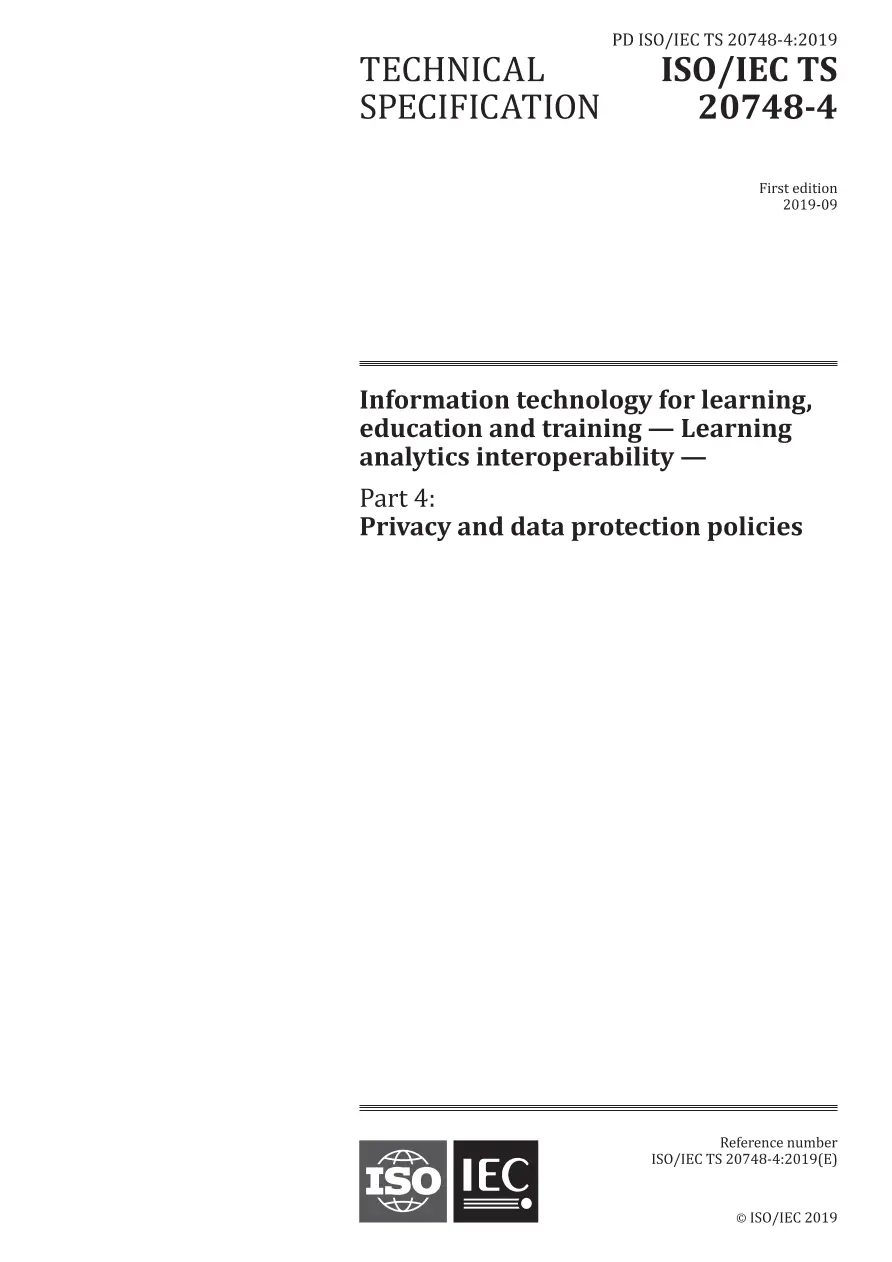 BS PD ISO/IEC TS 20748-4:2019 BS PD ISO/IEC TS 20748-4:2019