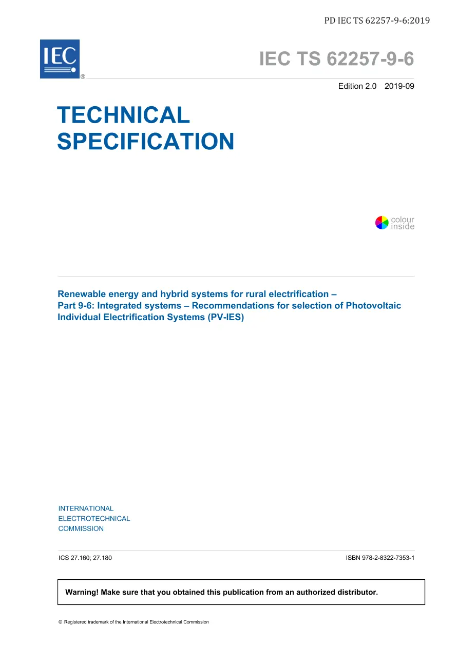 BS PD IEC TS 62257-9-6:2019 BS PD IEC TS 62257-9-6:2019