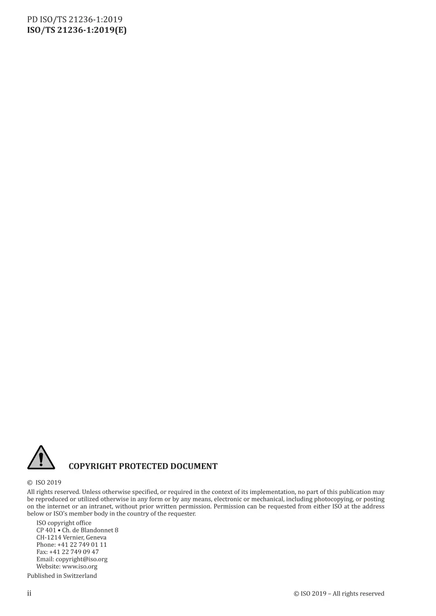BS PD ISO/TS 21236-1:2019 BS PD ISO/TS 21236-1:2019