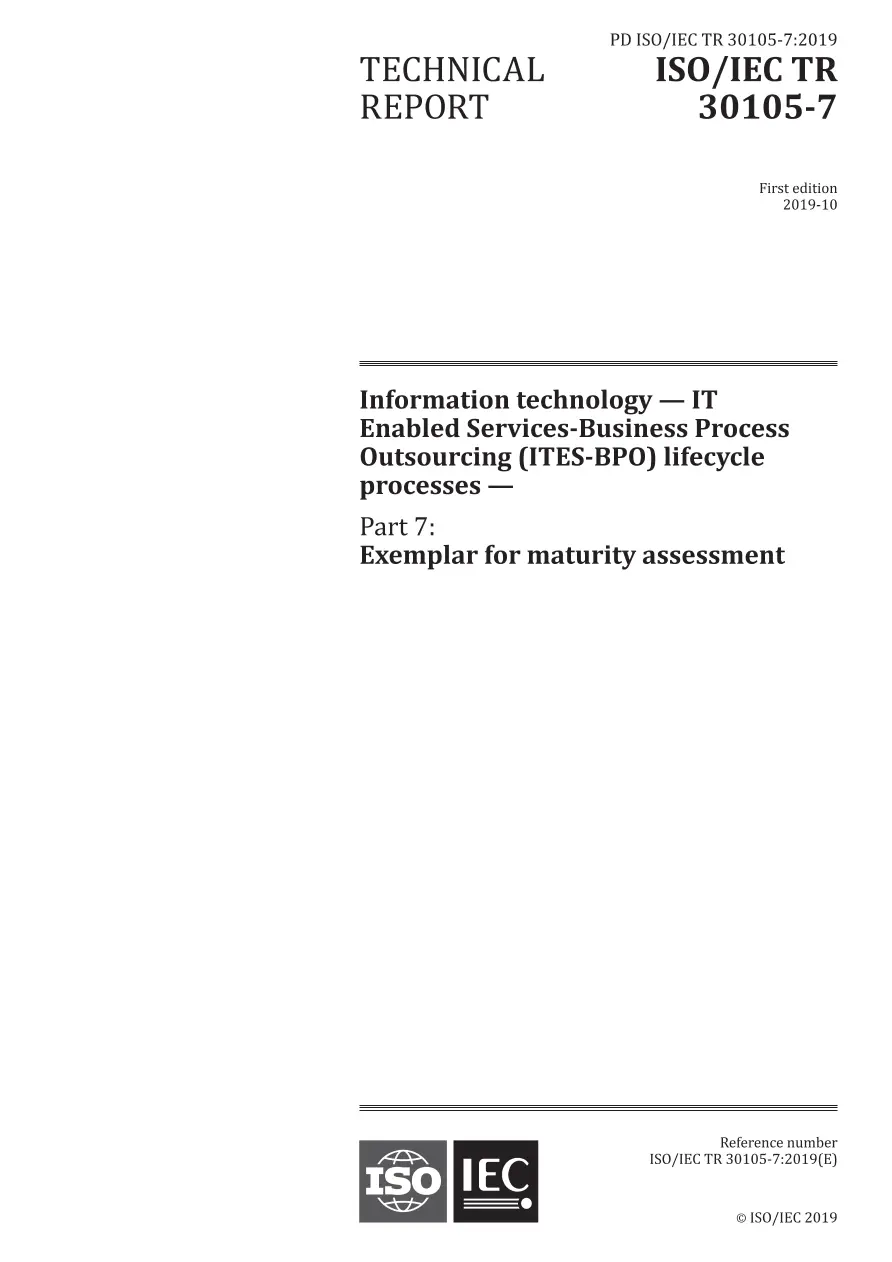 BS PD ISO/IEC TR 30105-7:2019 BS PD ISO/IEC TR 30105-7:2019