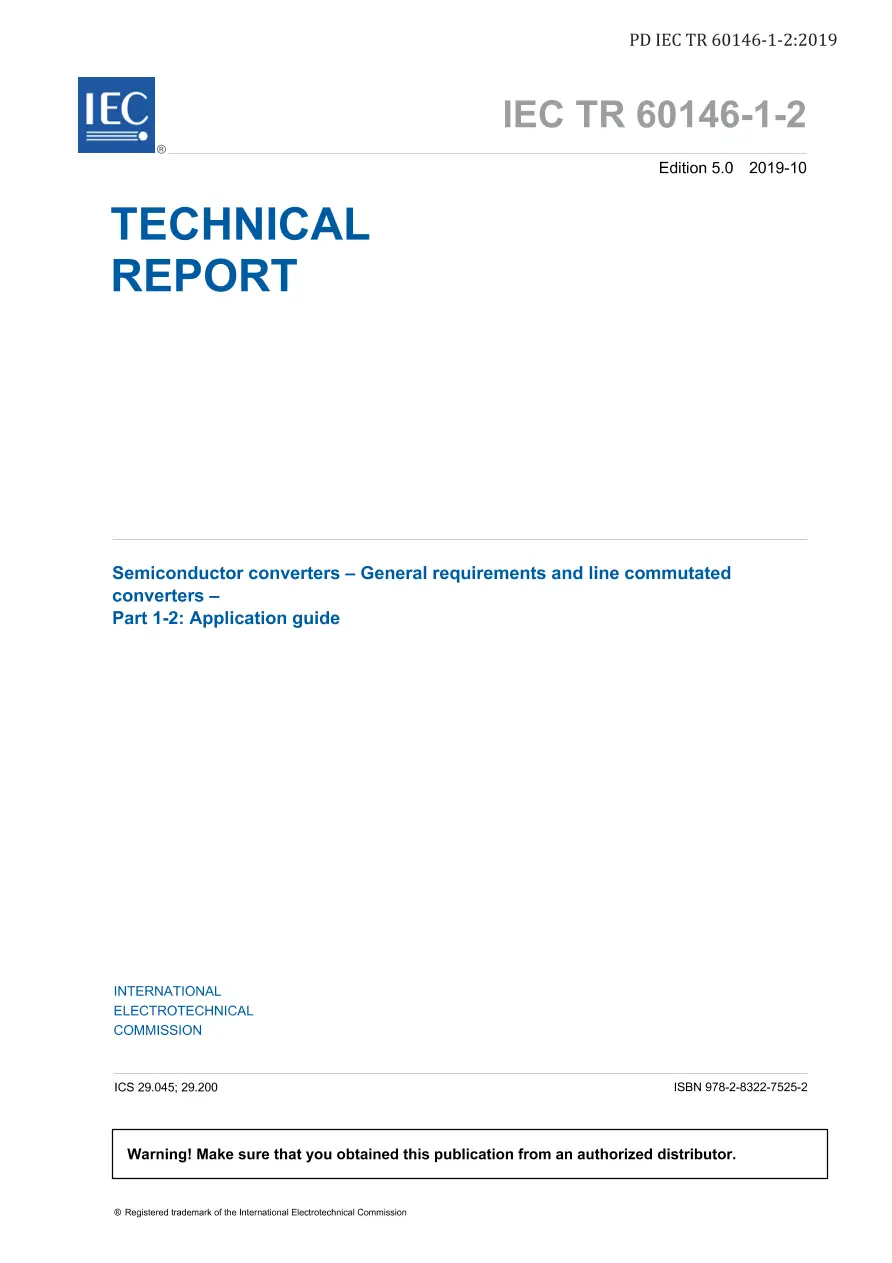 BS PD IEC TR 60146-1-2:2019 BS PD IEC TR 60146-1-2:2019