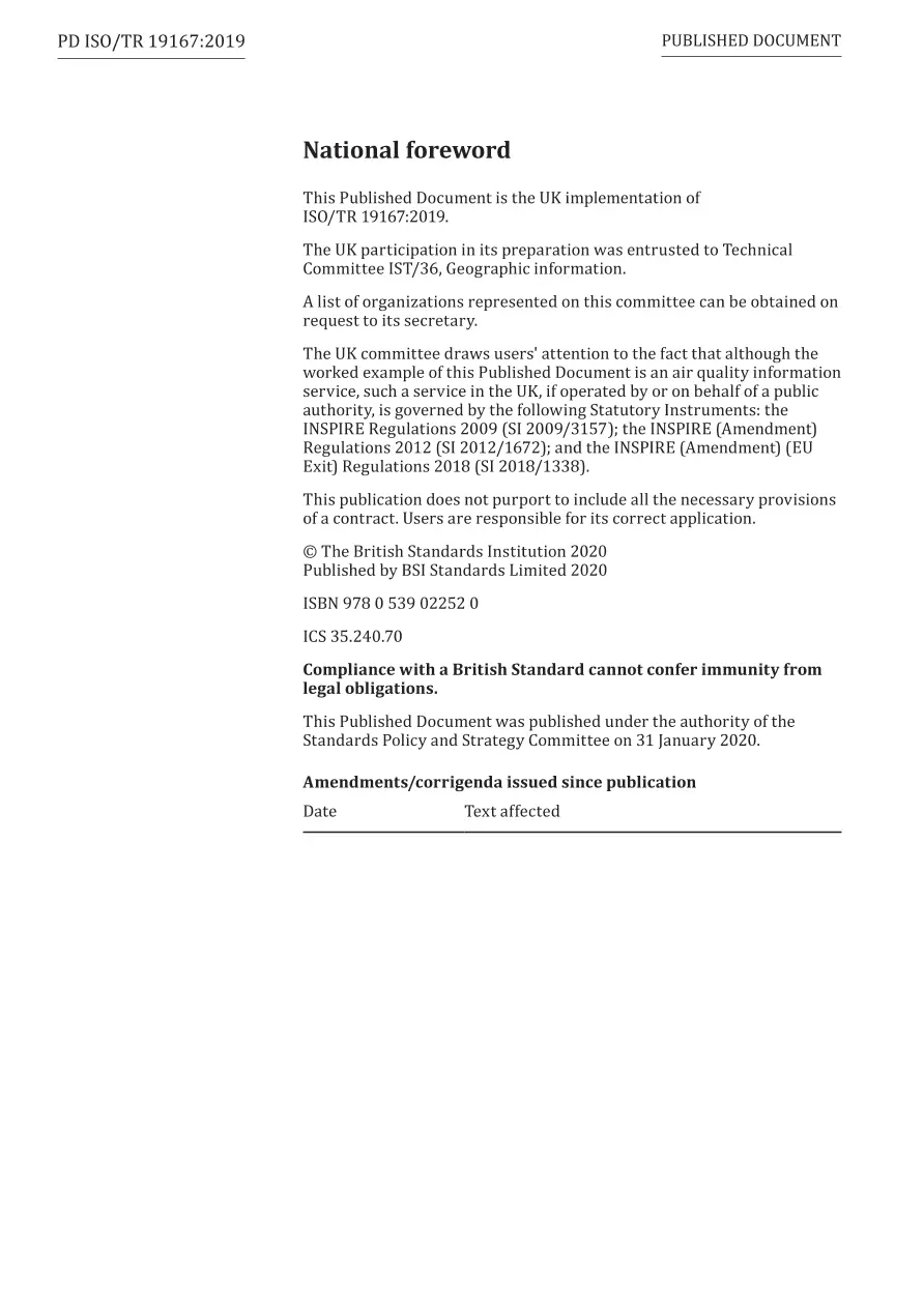 BS PD ISO/TR 19167:2019 BS PD ISO/TR 19167:2019