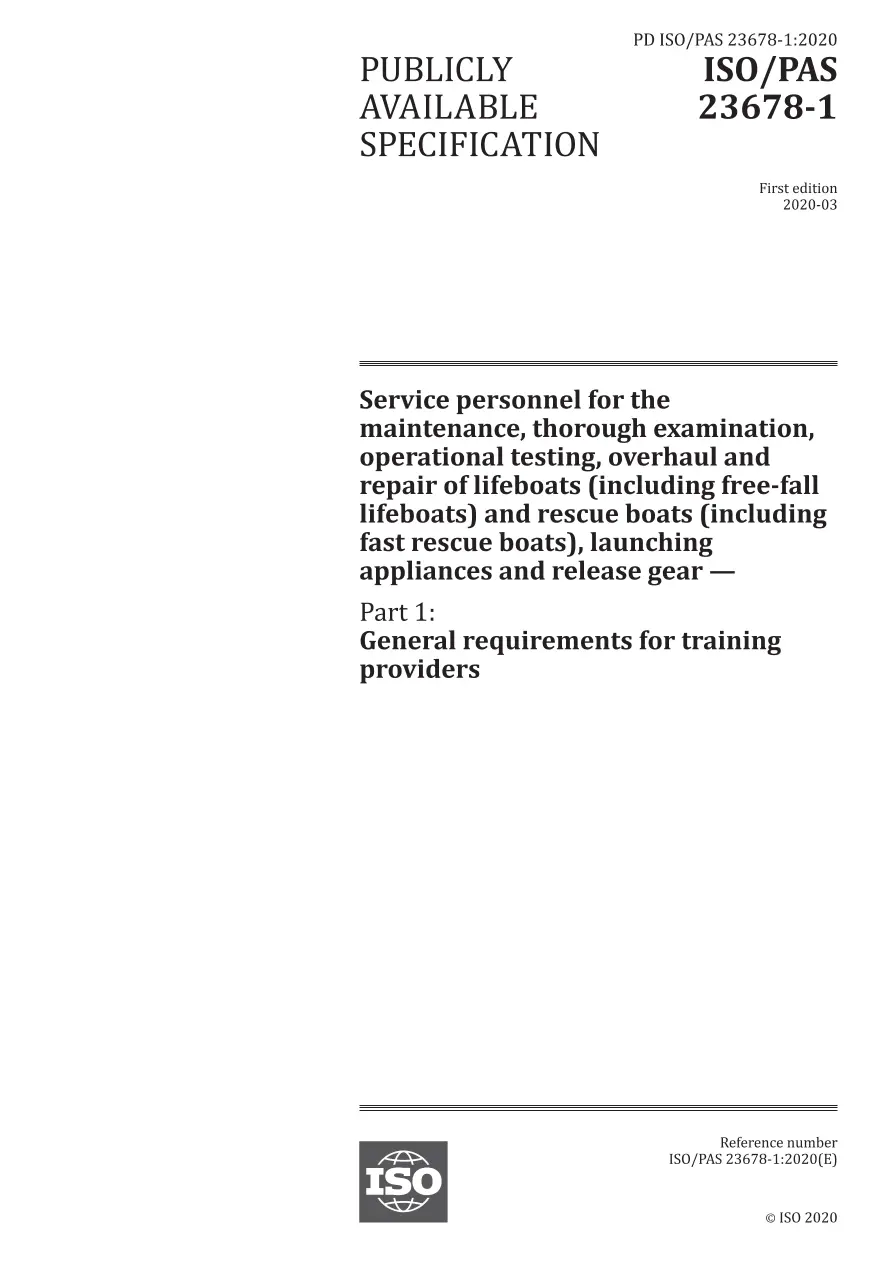 BS PD ISO/PAS 23678-1:2020 BS PD ISO/PAS 23678-1:2020