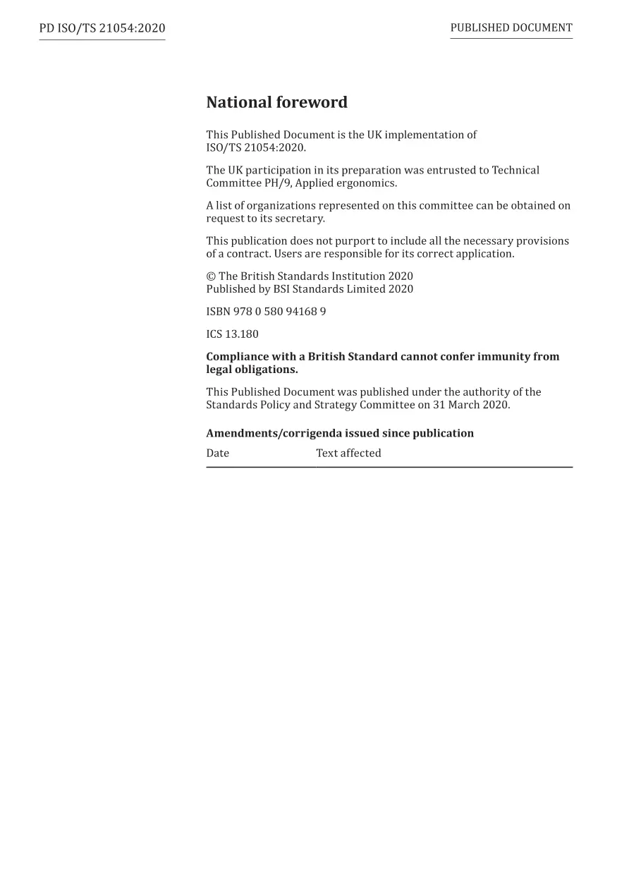 BS PD ISO/TS 21054:2020 BS PD ISO/TS 21054:2020