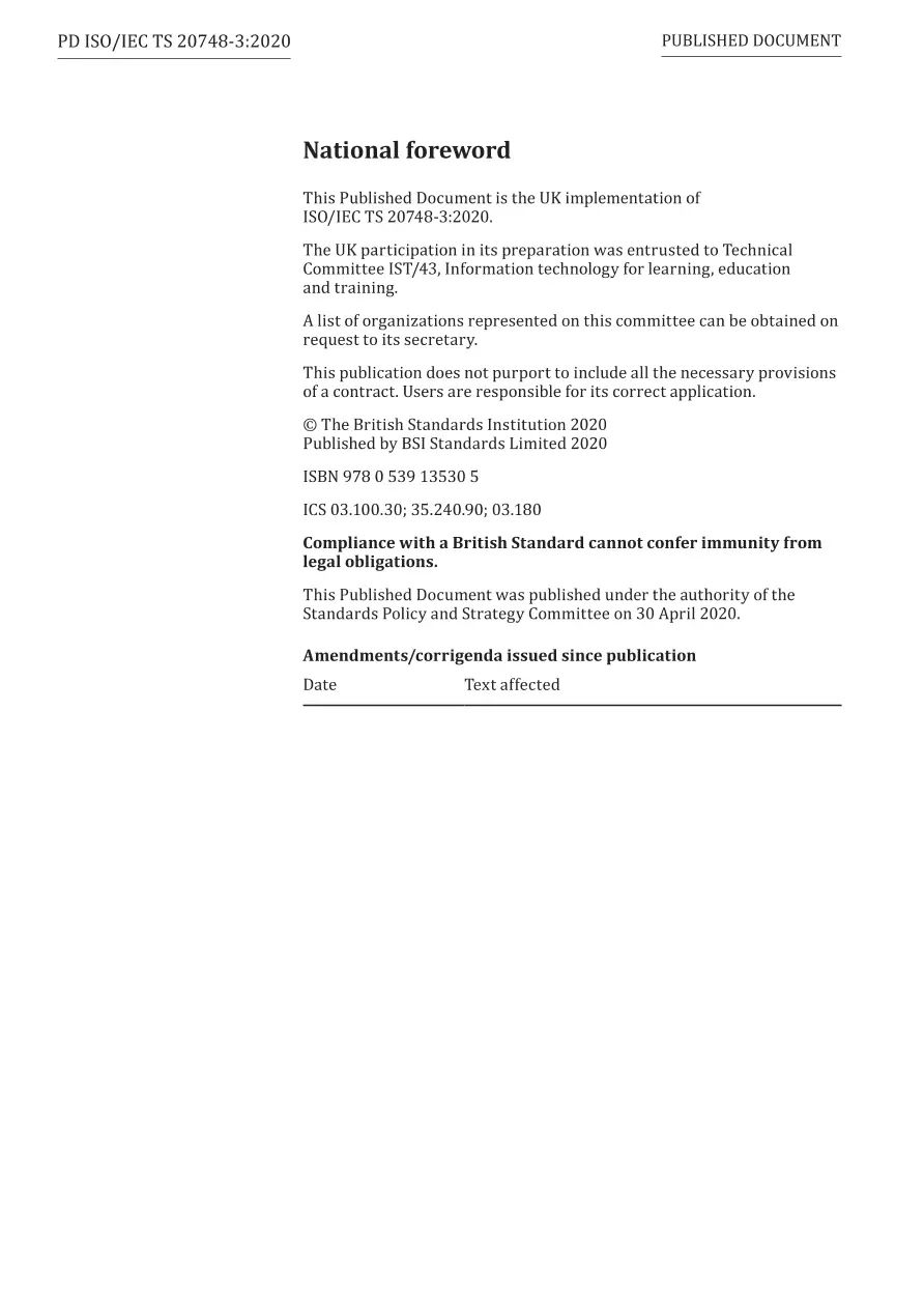 BS PD ISO/IEC TS 20748-3:2020 BS PD ISO/IEC TS 20748-3:2020