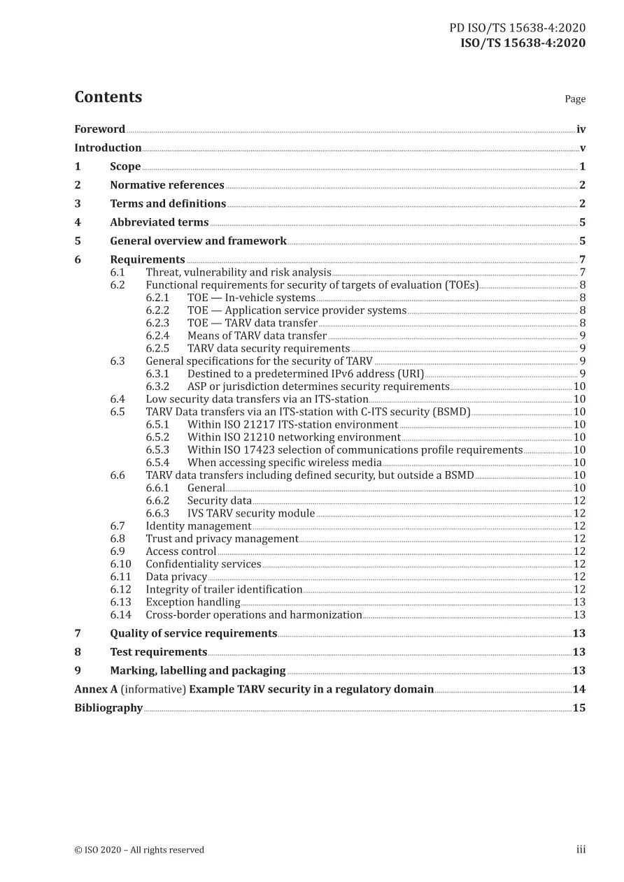 BS PD ISO/TS 15638-4:2020 BS PD ISO/TS 15638-4:2020