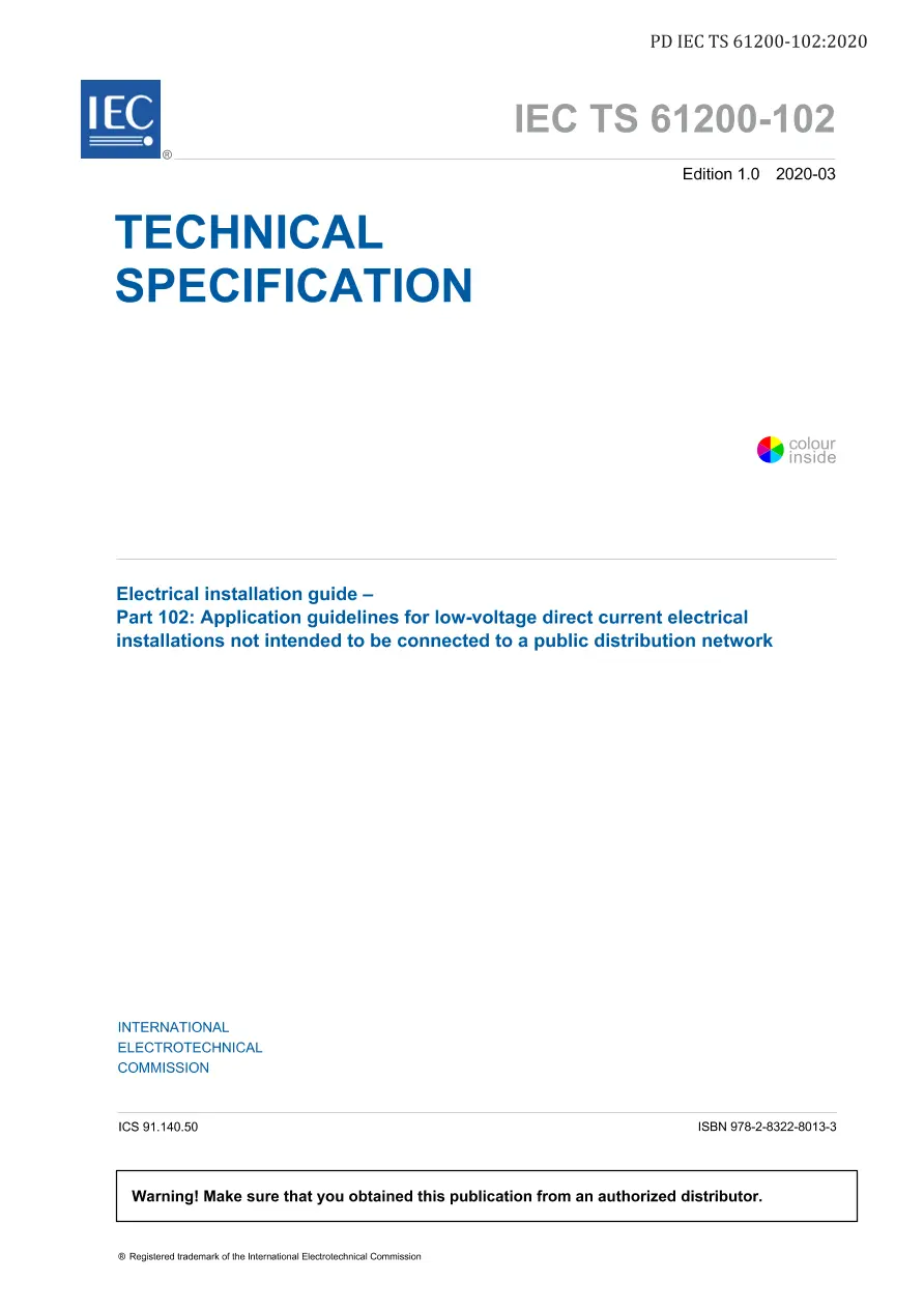 BS PD IEC TS 61200-102:2020 BS PD IEC TS 61200-102:2020