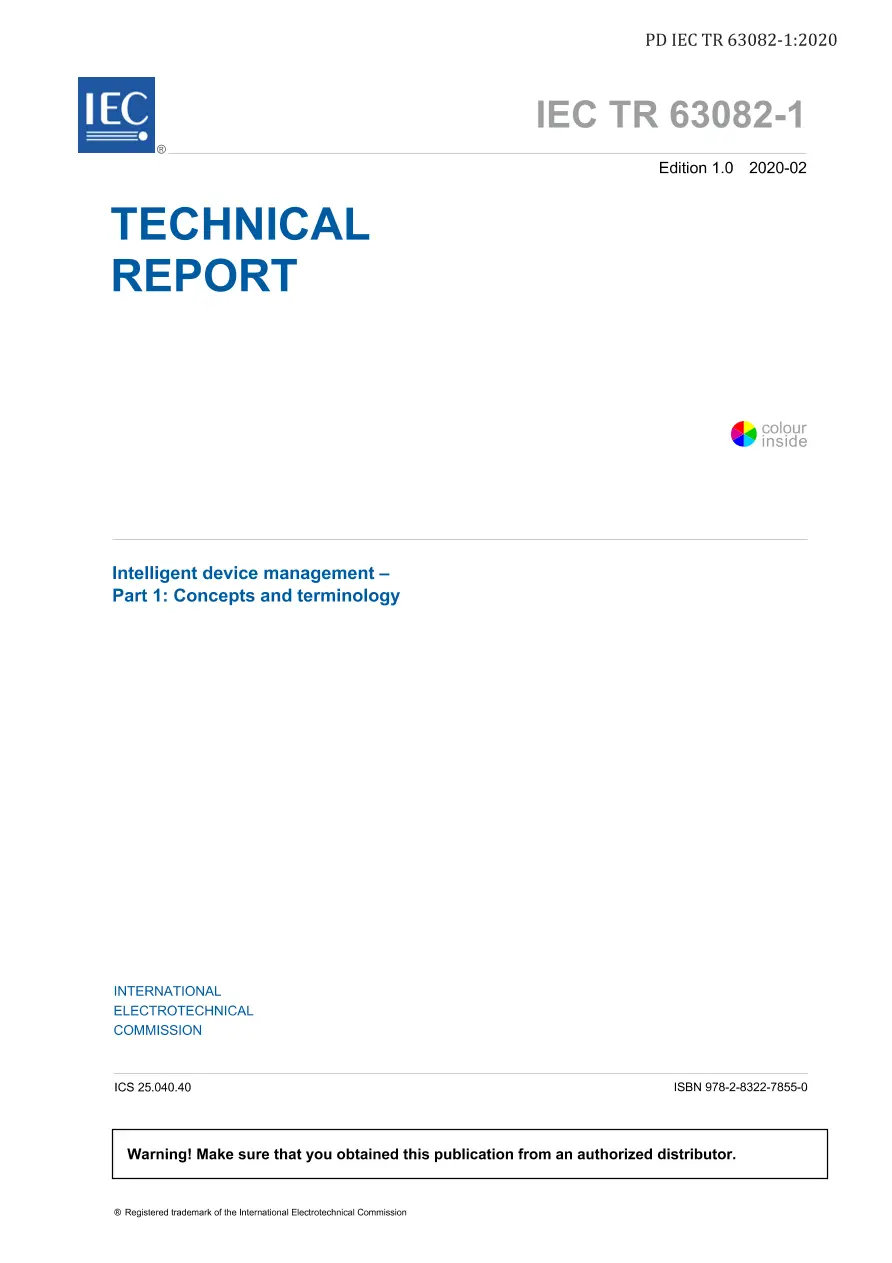 BS PD IEC TR 63082-1:2020 BS PD IEC TR 63082-1:2020
