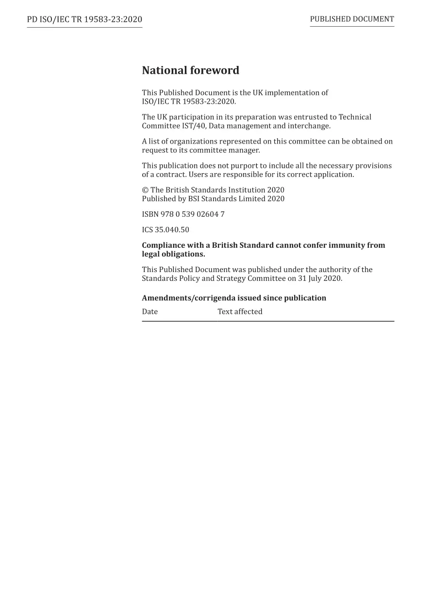 BS PD ISO/IEC TR 19583-23:2020 BS PD ISO/IEC TR 19583-23:2020