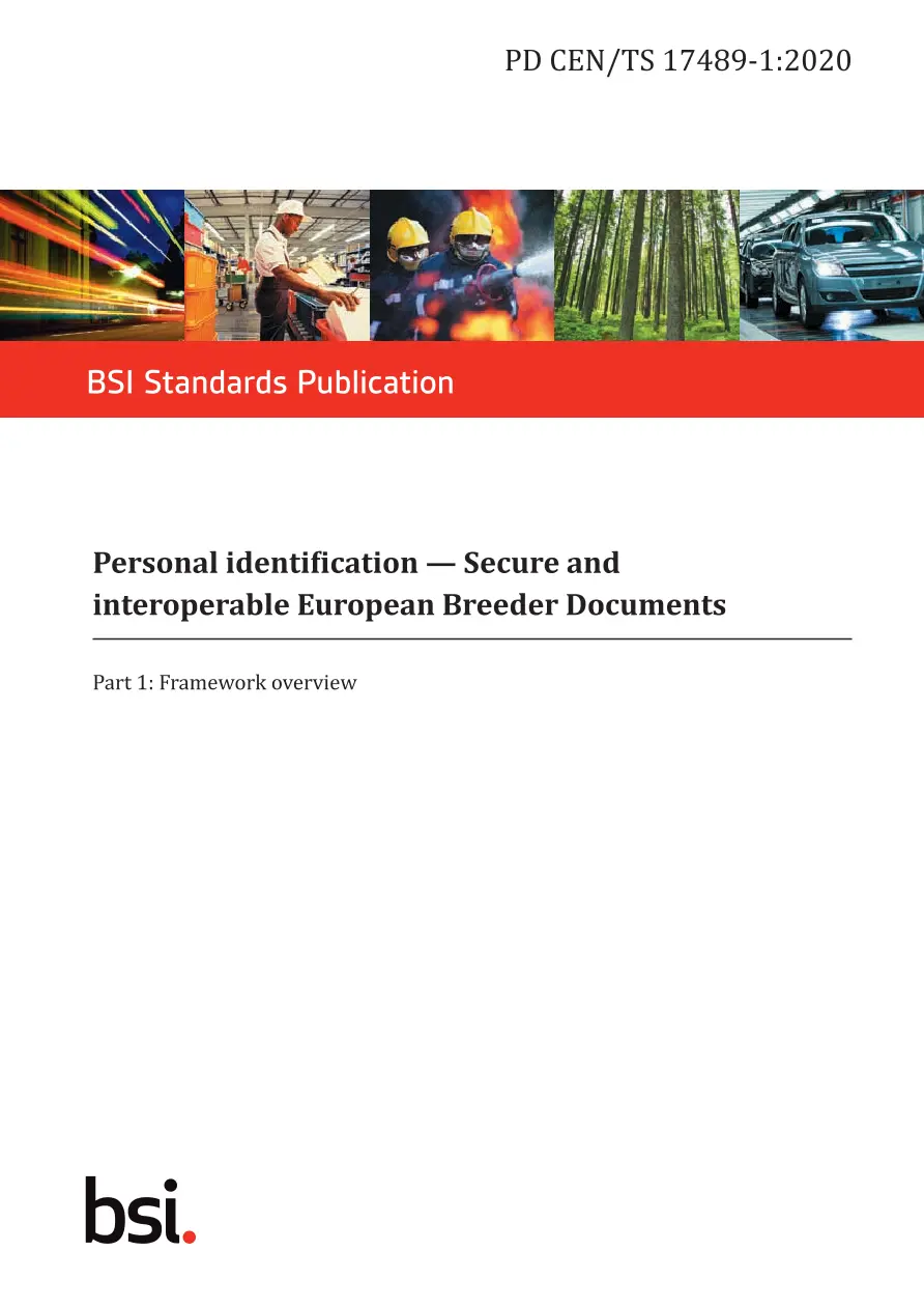 BS PD CEN/TS 17489-1:2020 BS PD CEN/TS 17489-1:2020
