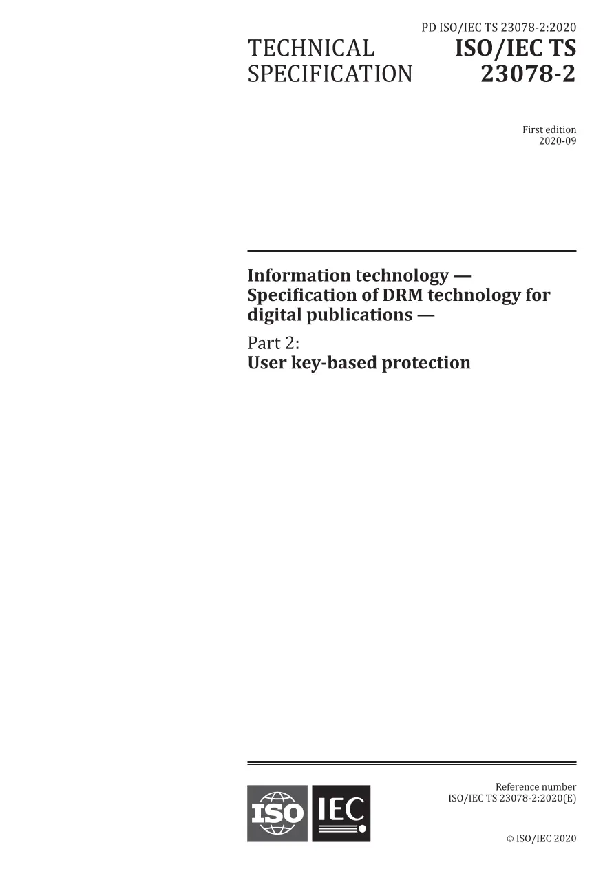 BS PD ISO/IEC TS 23078-2:2020 BS PD ISO/IEC TS 23078-2:2020