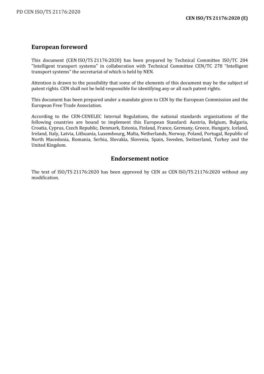 BS PD CEN ISO/TS 21176:2020 BS PD CEN ISO/TS 21176:2020