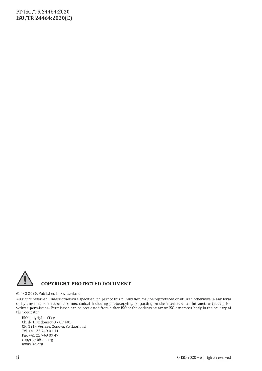 BS PD ISO/TR 24464:2020 BS PD ISO/TR 24464:2020