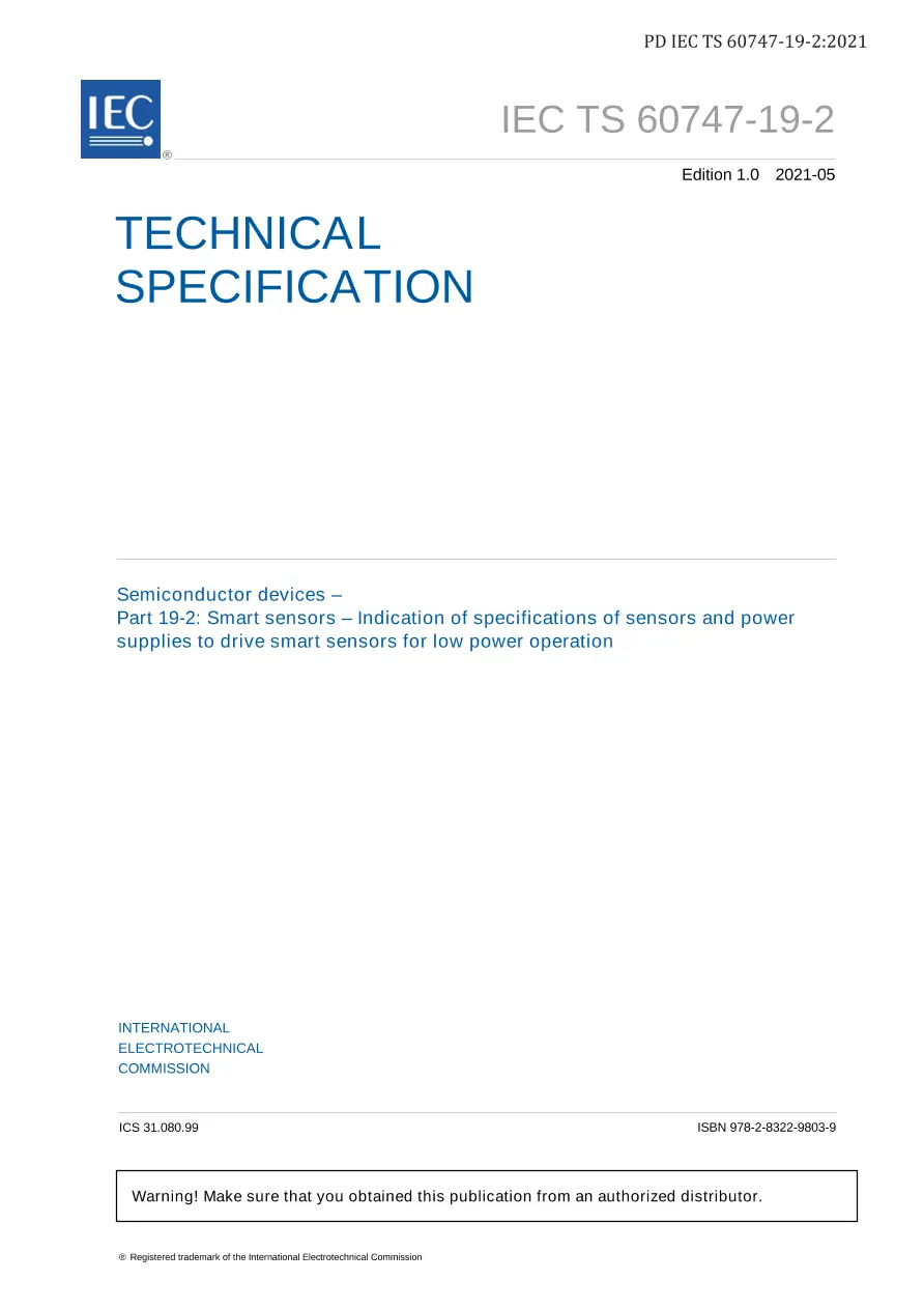 BS PD IEC TS 60747-19-2:2021 BS PD IEC TS 60747-19-2:2021