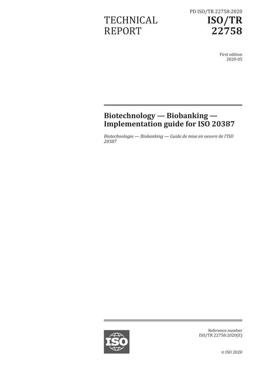 BS PD ISO/TR 22758:2020 BS PD ISO/TR 22758:2020
