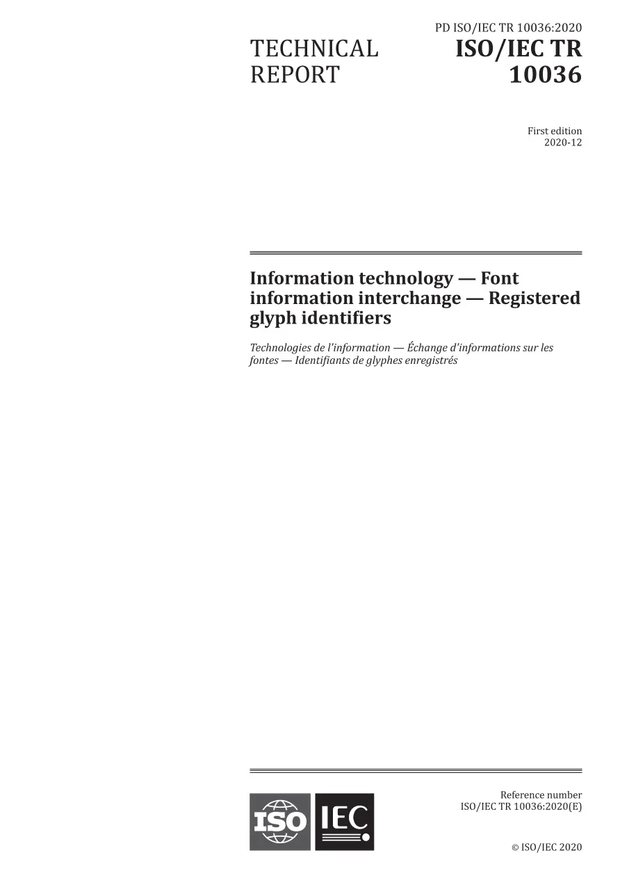 BS PD ISO/IEC TR 10036:2020 BS PD ISO/IEC TR 10036:2020