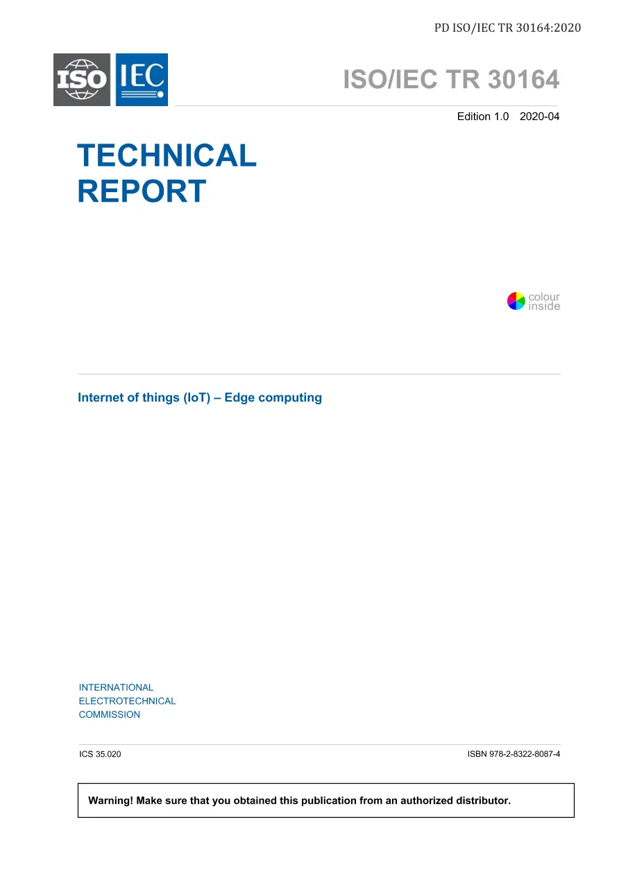 BS PD ISO/IEC TR 30164:2020 BS PD ISO/IEC TR 30164:2020