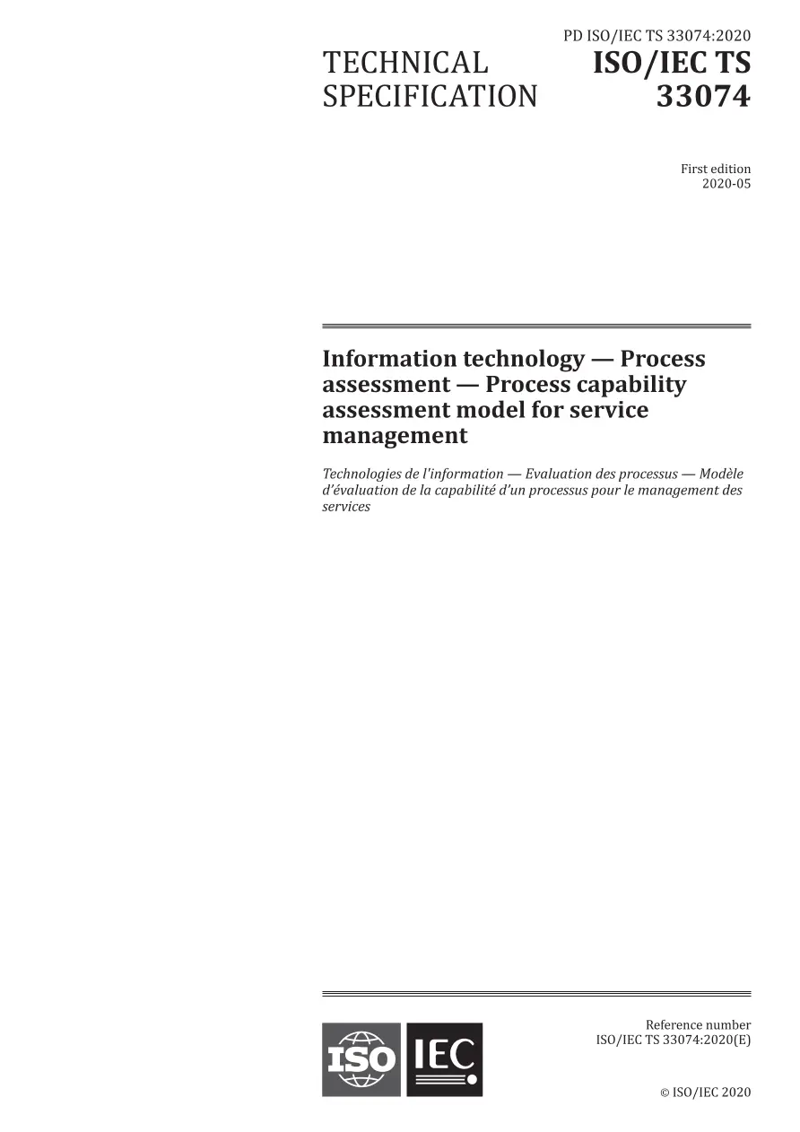 BS PD ISO/IEC TS 33074:2020 BS PD ISO/IEC TS 33074:2020