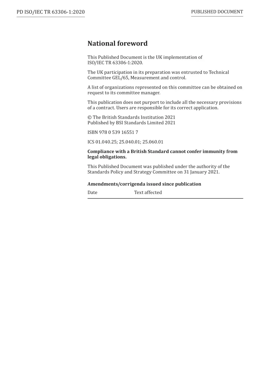 BS PD ISO/IEC TR 63306-1:2020 BS PD ISO/IEC TR 63306-1:2020