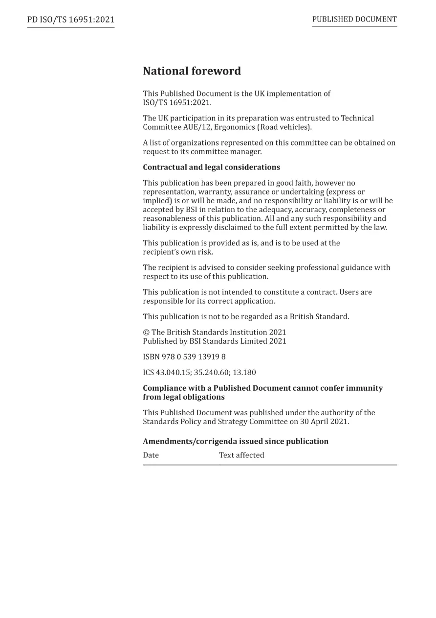 BS PD ISO/TS 16951:2021 BS PD ISO/TS 16951:2021