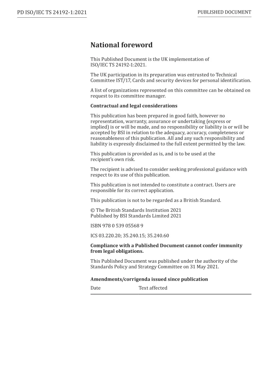 BS PD ISO/IEC TS 24192-1:2021 BS PD ISO/IEC TS 24192-1:2021