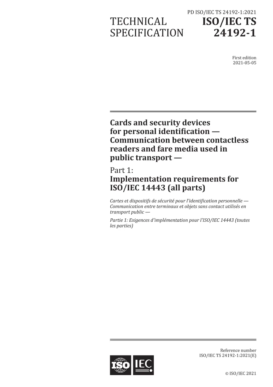 BS PD ISO/IEC TS 24192-1:2021 BS PD ISO/IEC TS 24192-1:2021