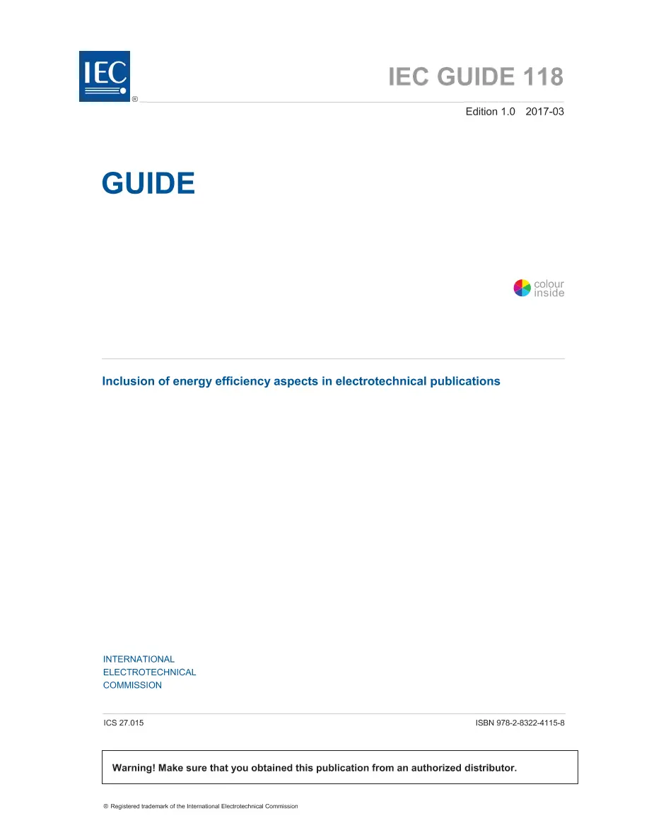 BS PD IEC GUIDE 118:2017 BS PD IEC GUIDE 118:2017