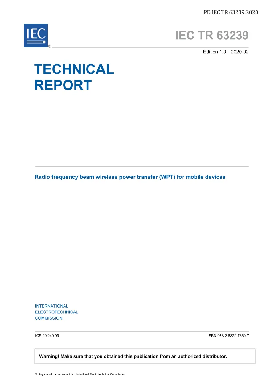 BS PD IEC TR 63239:2020 BS PD IEC TR 63239:2020