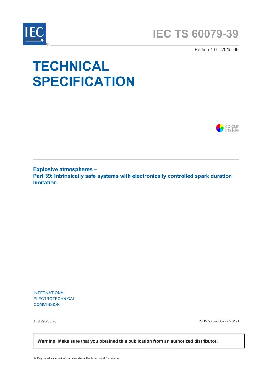 BS PD IEC/TS 60079-39:2015 BS PD IEC/TS 60079-39:2015