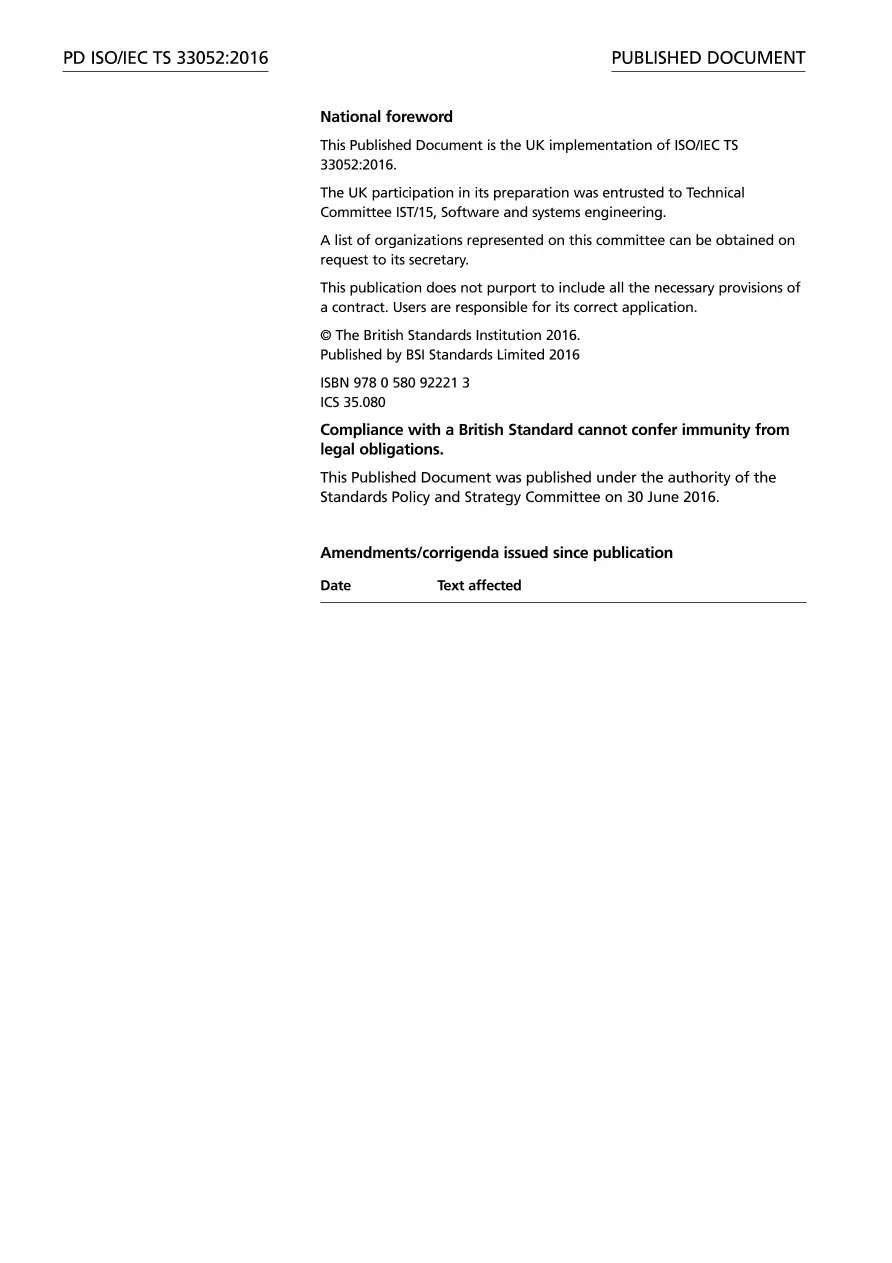 BS PD ISO/IEC TS 33052:2016 BS PD ISO/IEC TS 33052:2016