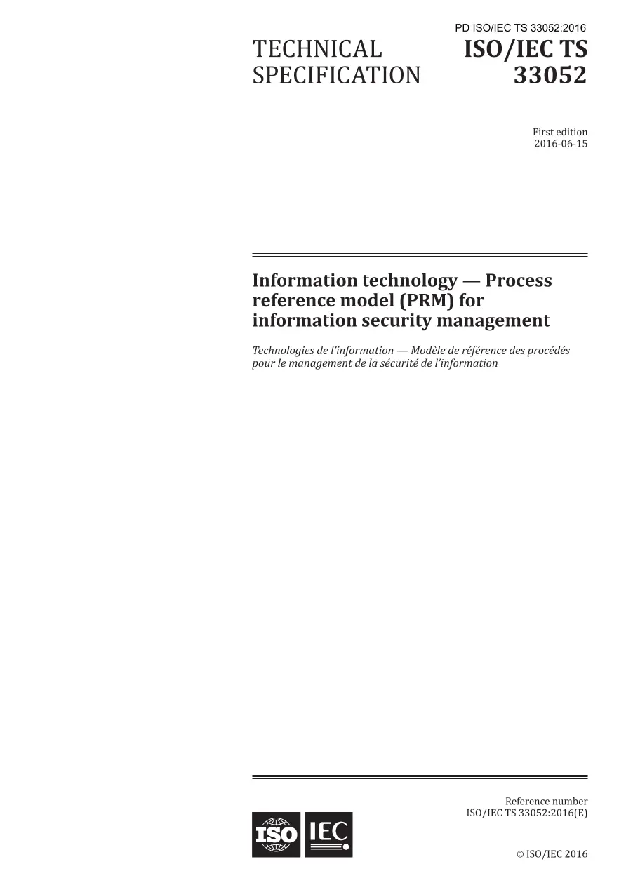 BS PD ISO/IEC TS 33052:2016 BS PD ISO/IEC TS 33052:2016
