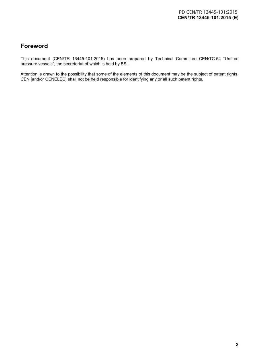 BS PD CEN/TR 13445-101:2015 BS PD CEN/TR 13445-101:2015